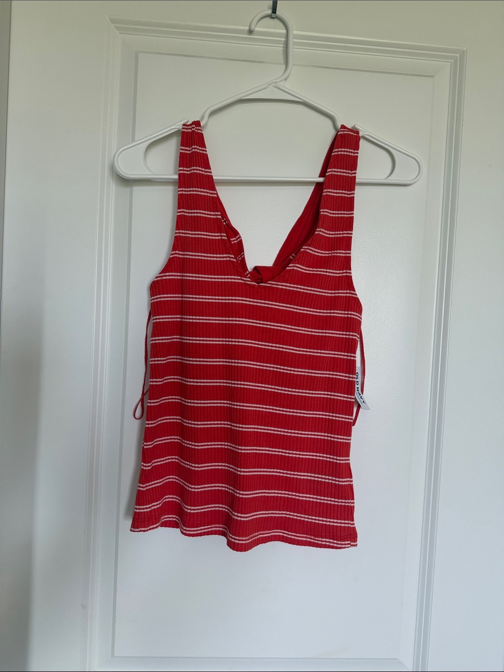 Old Navy Red and White Striped Tank Top